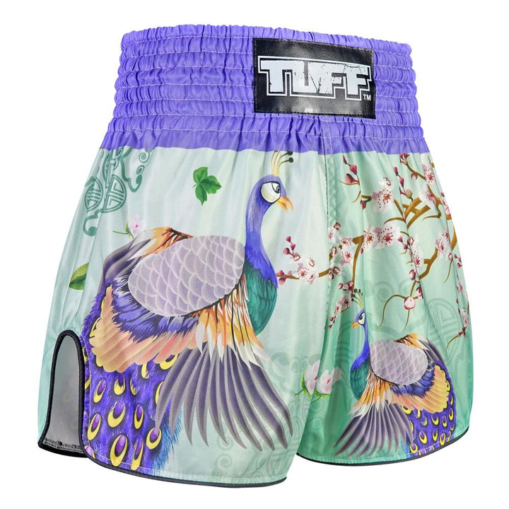 TUFF High-Cut Retro Muaythai Shorts Yugana Kujaku The Elegance Peacock-TUFF Sport