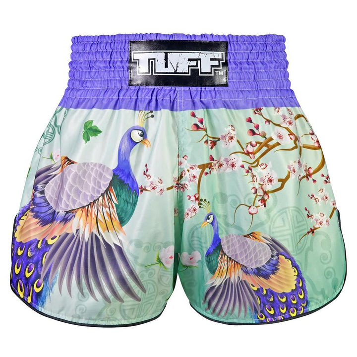 TUFF High-Cut Retro Muaythai Shorts Yugana Kujaku The Elegance Peacock-TUFF Sport