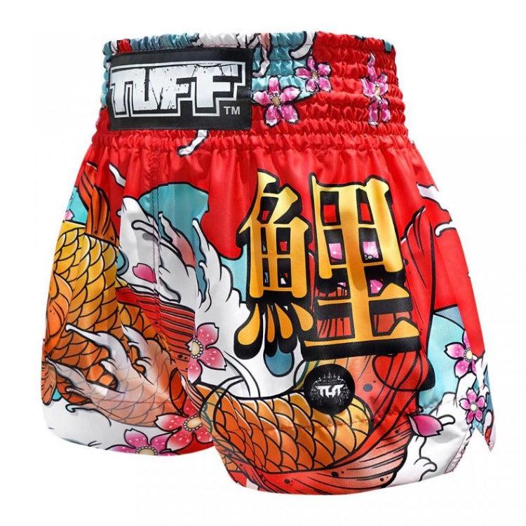 TUFF Muay Thai Shorts - Red Japanese Koi