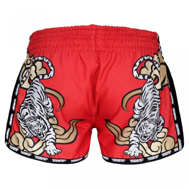 TUFF Retro Muay Thai Shorts - Red Double Tiger