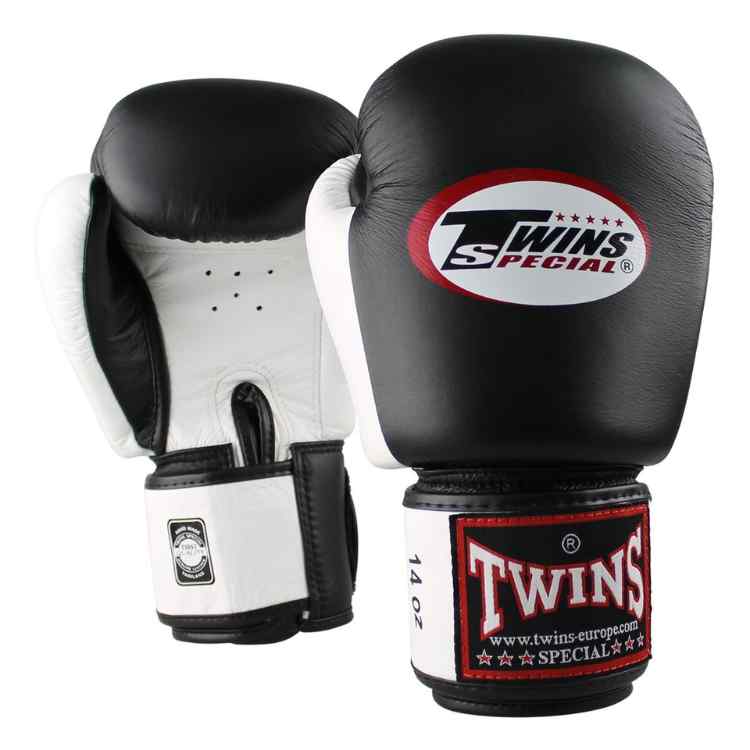 Twins 2 Tone Boxing Gloves - Black/White-FEUK