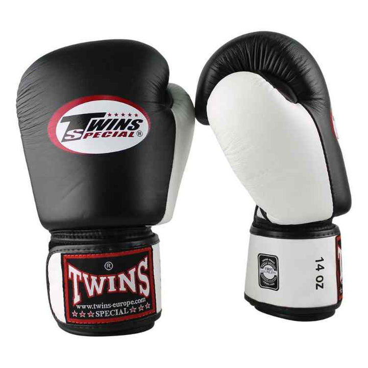 Twins 2 Tone Boxing Gloves - Black/White-FEUK