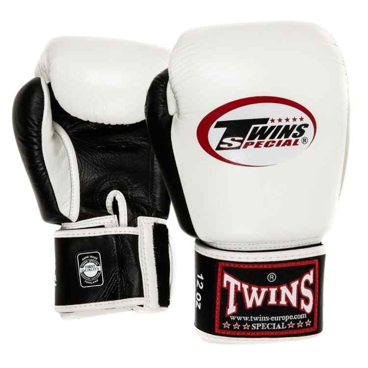 Twins 2 Tone Boxing Gloves - White/Black-FEUK