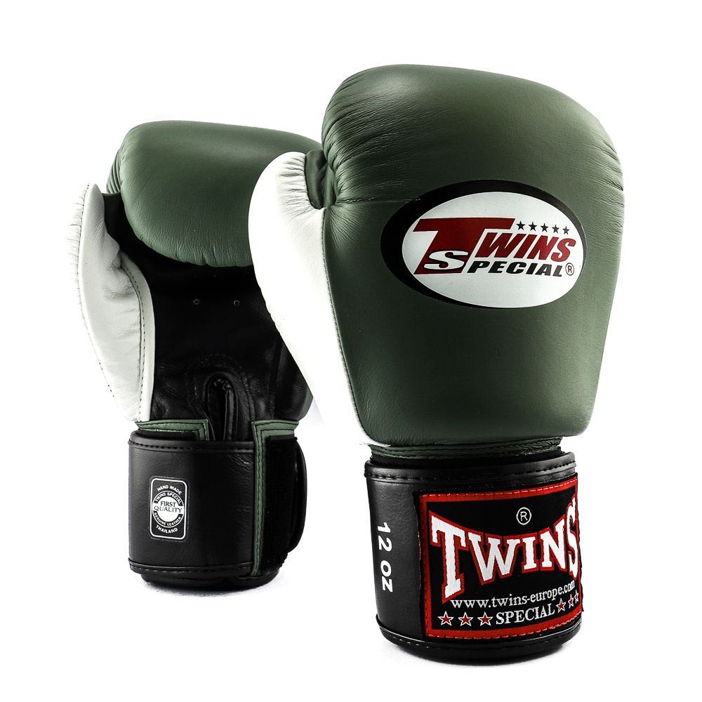 Twins 3 Tone Boxing Gloves - Green/White/Black-Twins