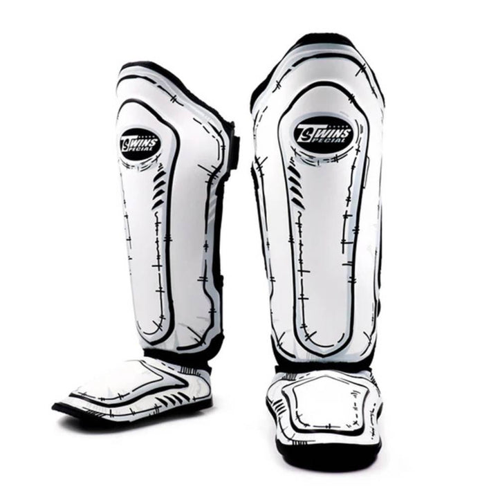 Twins Double Padded Leather Shin Guards - Comic-Twins