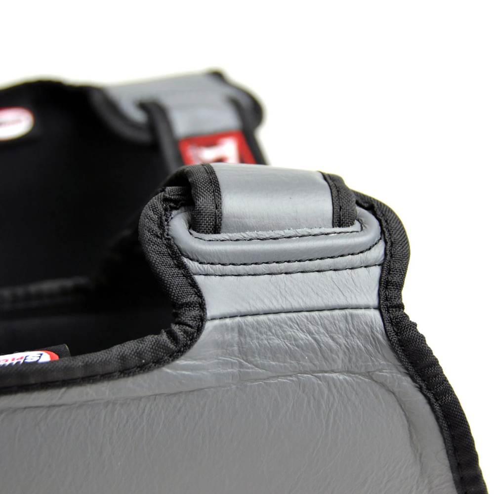 Twins Double Padded Leather Shin Guards - Grey-Twins