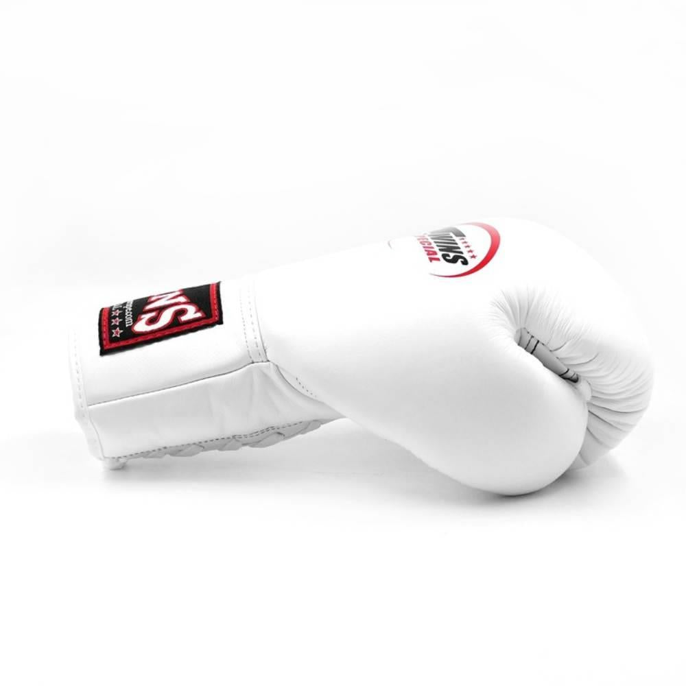 Twins Lace Up Boxing Gloves - White-Twins
