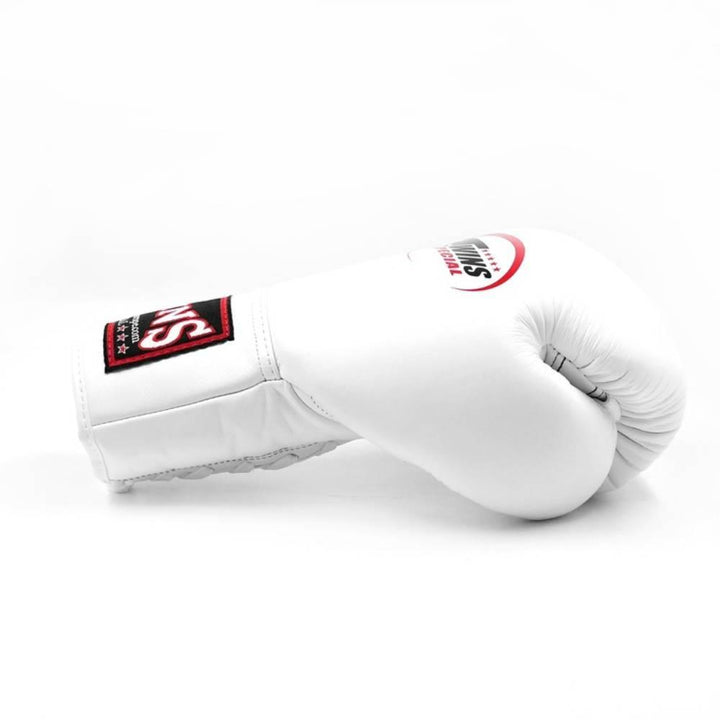 Twins Lace Up Boxing Gloves - White-Twins