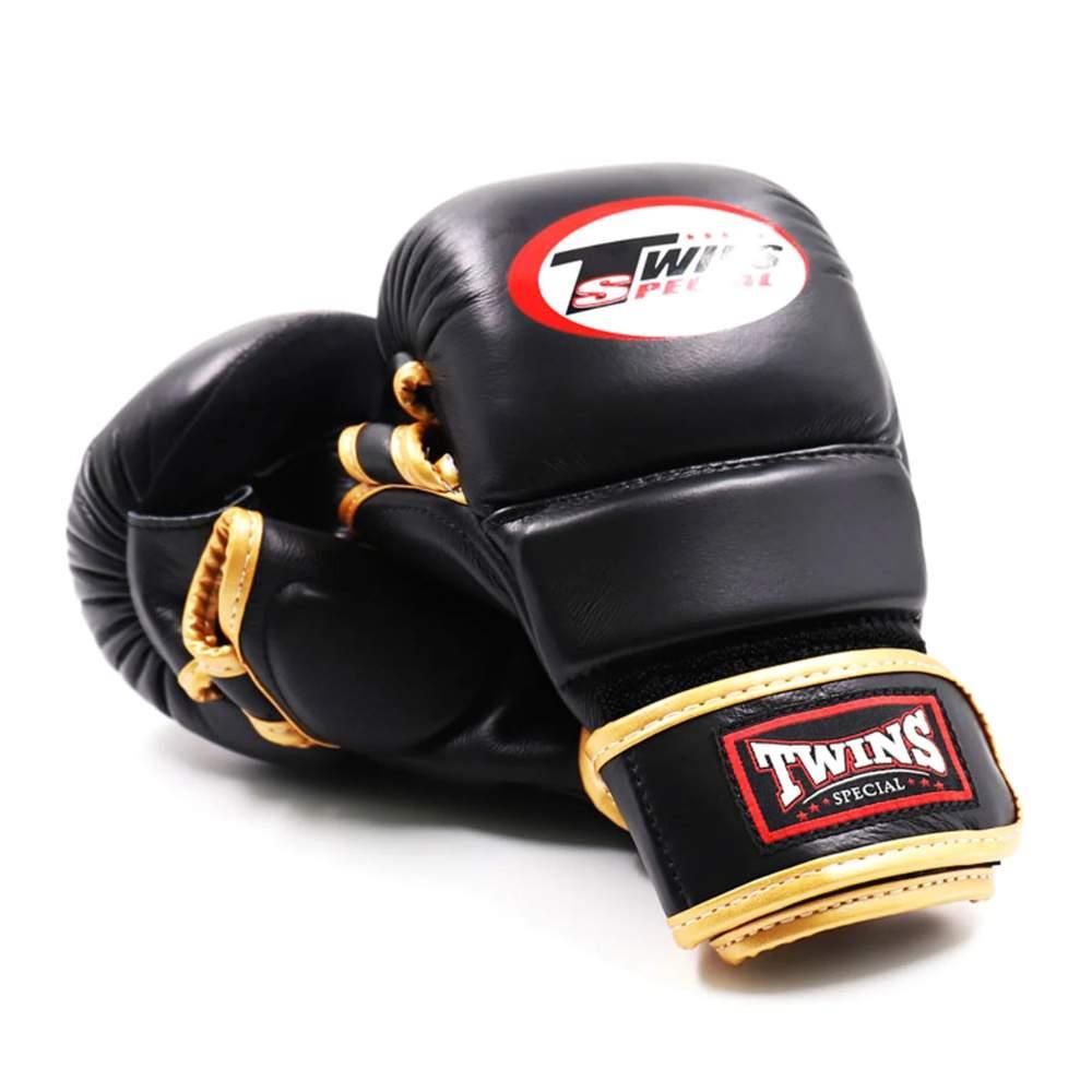 Twins Special MMA Sparring Gloves - Black-Gold-Twins