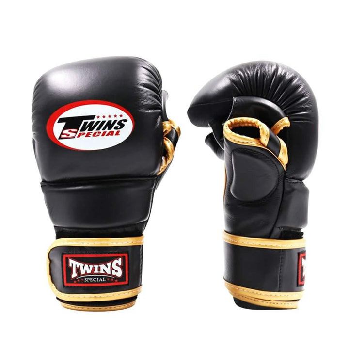 Twins Special MMA Sparring Gloves - Black-Gold-Twins