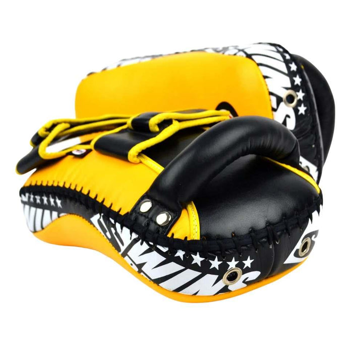 Twins Standard Curved Kick Pads - Yellow-Twins