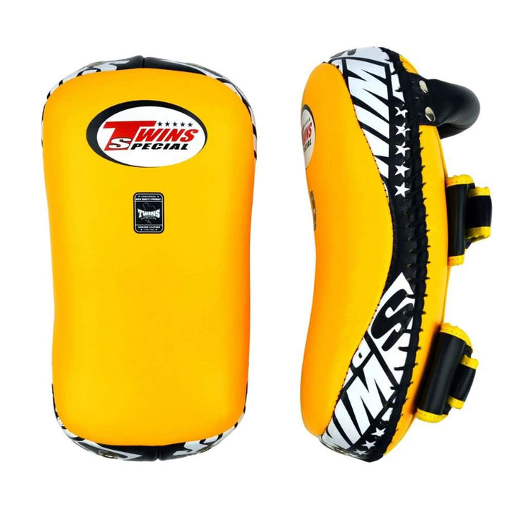 Twins Standard Curved Kick Pads - Yellow-Twins