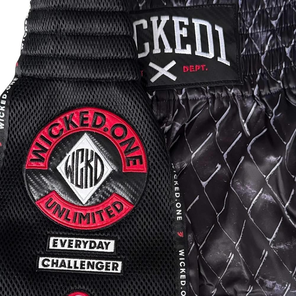 Wicked One Cage Muay Thai Shorts - Black-Wicked1