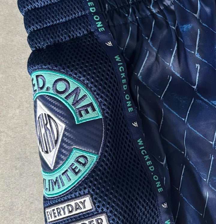 Wicked One Cage Muay Thai Shorts - Navy-Wicked1
