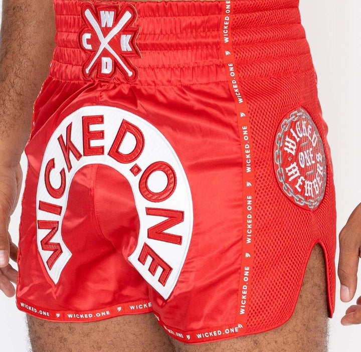 Wicked One Herd Muay Thai Shorts - Red-Wicked1