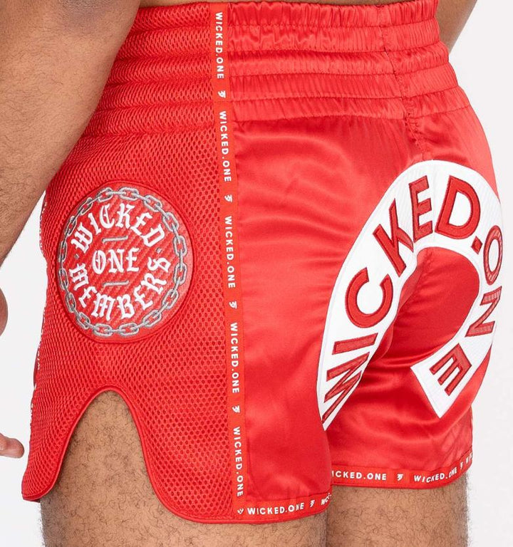 Wicked One Herd Muay Thai Shorts - Red-Wicked1