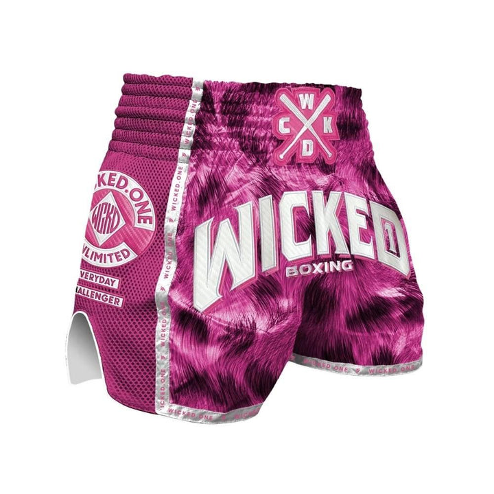 Wicked One Hunter Muay Thai Shorts - Pink-Wicked1